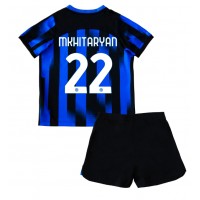 Camisa de Futebol Inter Milan Henrikh Mkhitaryan #22 Equipamento Principal Infantil 2023-24 Manga Curta (+ Calças curtas)